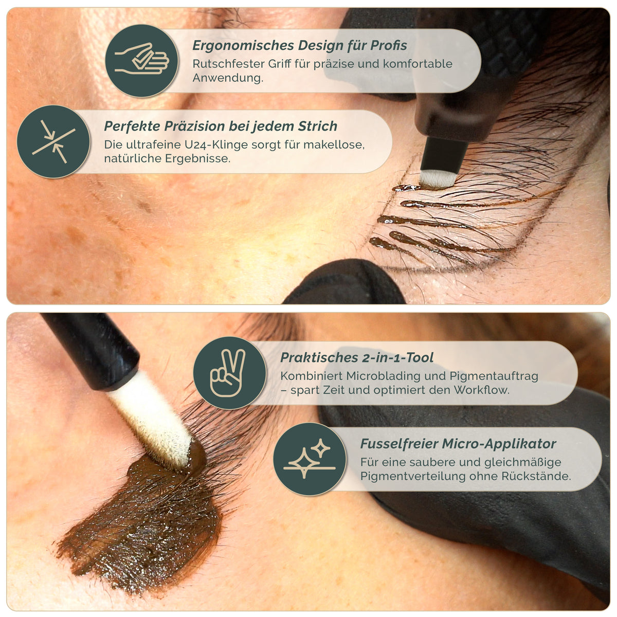 The Perma Microblading Disposable Tools U24 0.16 – in treatment