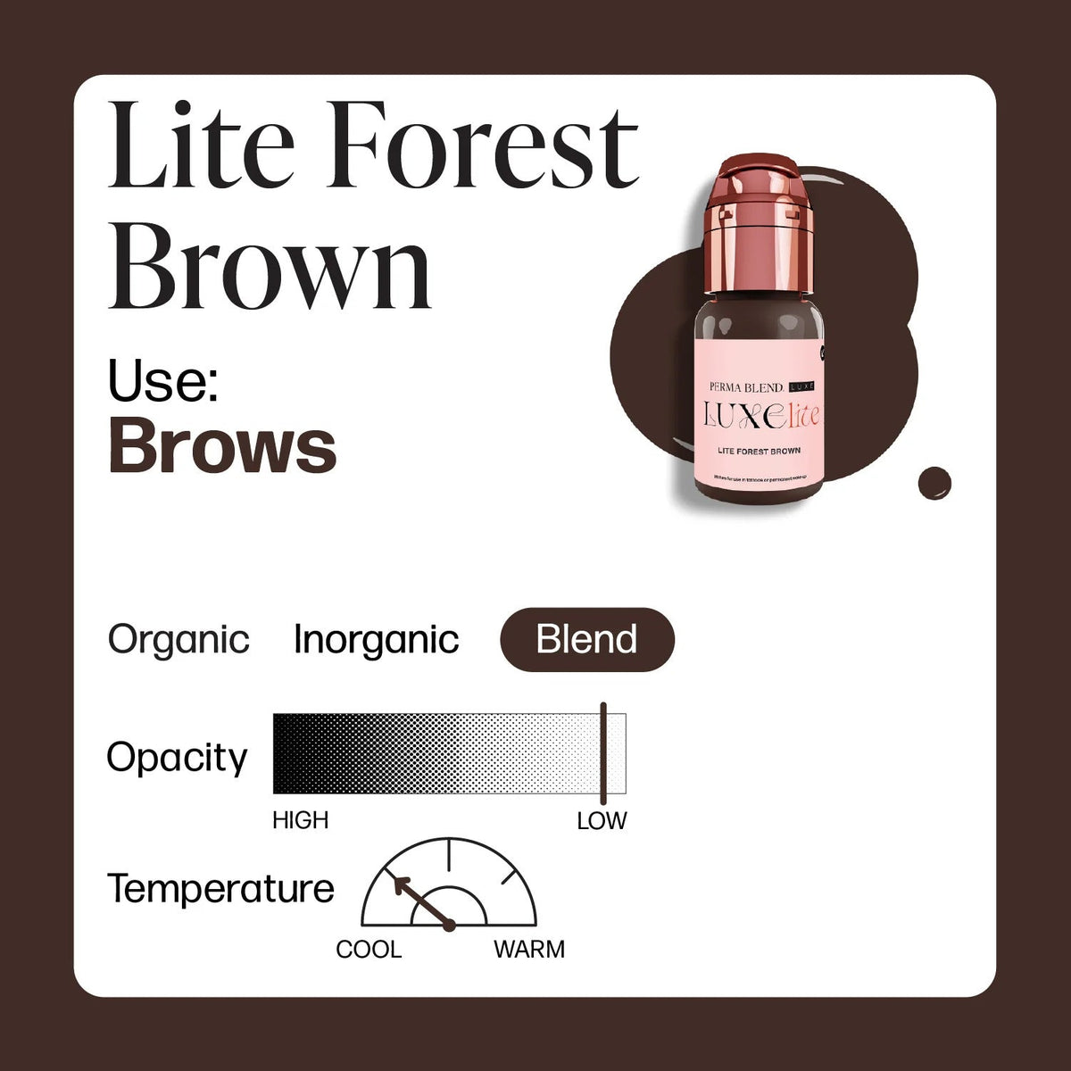 Perma Blend Luxe Lite PMU Ink - Lite Forest Brown 15ml - The Perma