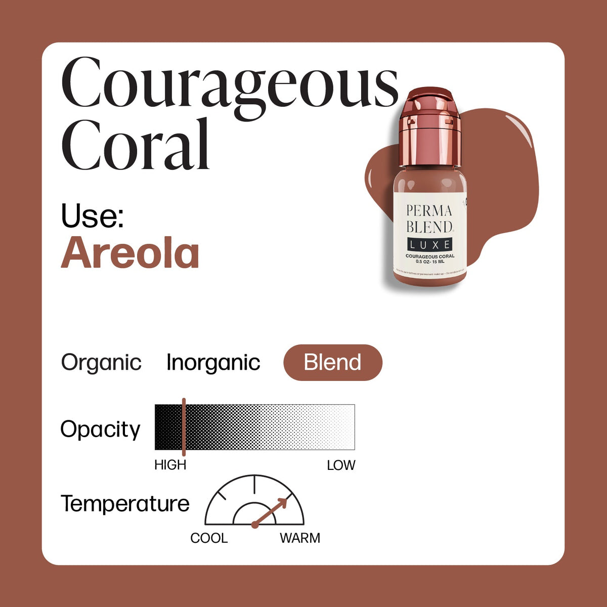 Perma Blend Luxe PMU Ink - Courageous Coral 15ml - The Perma