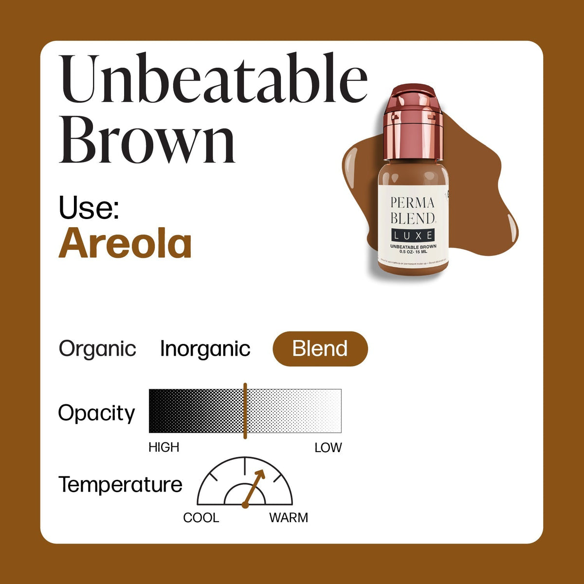 Perma Blend Luxe PMU Ink - Unbeatable Brown 15ml - The Perma