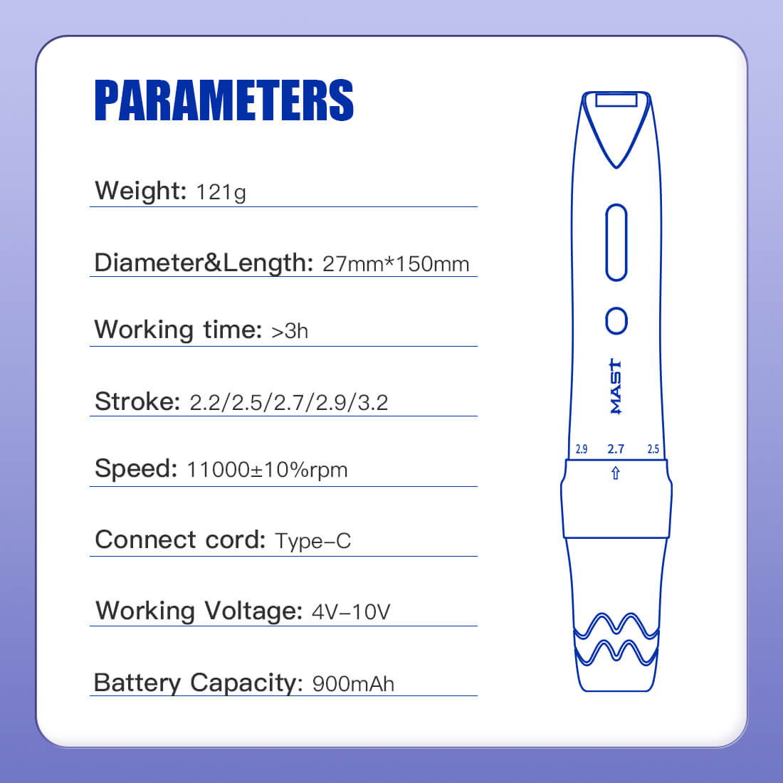 Wireless Tattoo Pen Machine With 2.2MM - 3.2MM Adjustable Strokes Permanent Makeup | Mast P60 - The Perma