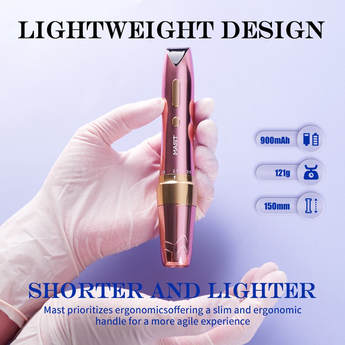 Wireless Tattoo Pen Machine With 2.2MM - 3.2MM Adjustable Strokes Permanent Makeup | Mast P60 - The Perma