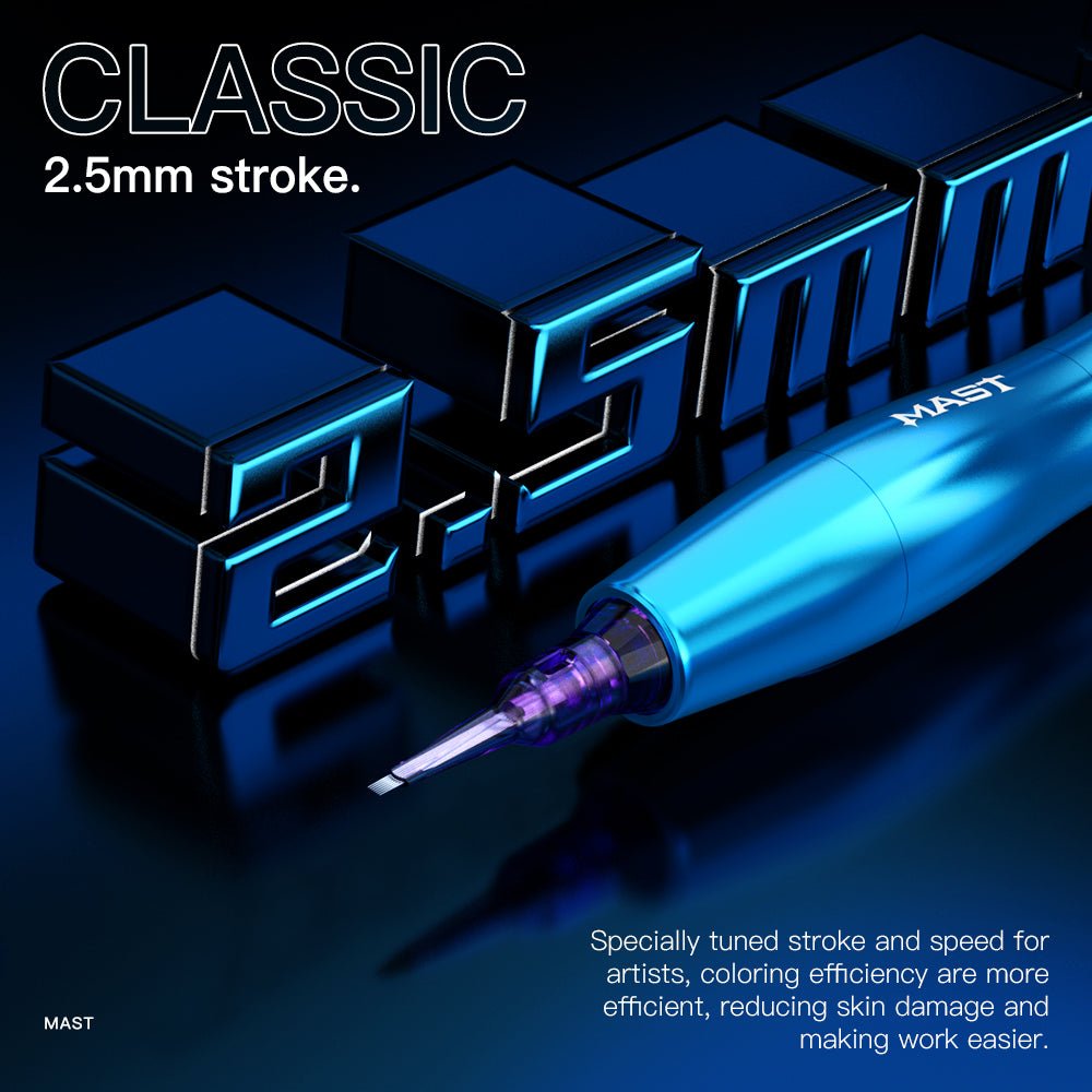 Wireless Tattoo Pen Machine with 2.5MM Stroke Permanent Makeup | Mast P20 - The Perma